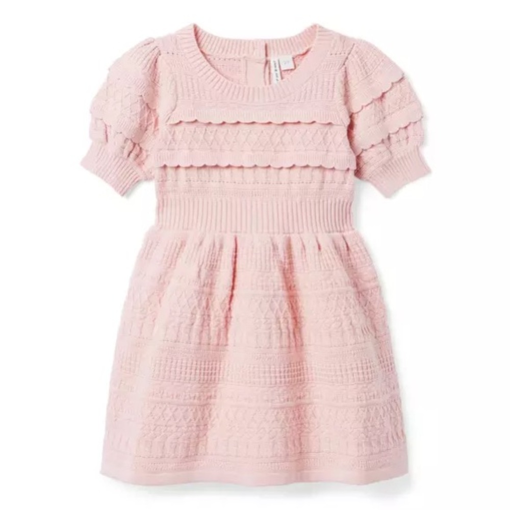 NWT Janie and Jack The Heights Sweater Dress Peachskin Sweater Dusty Light Pink - Picture 8 of 11